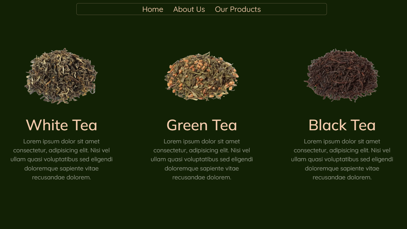 The tea market website preview